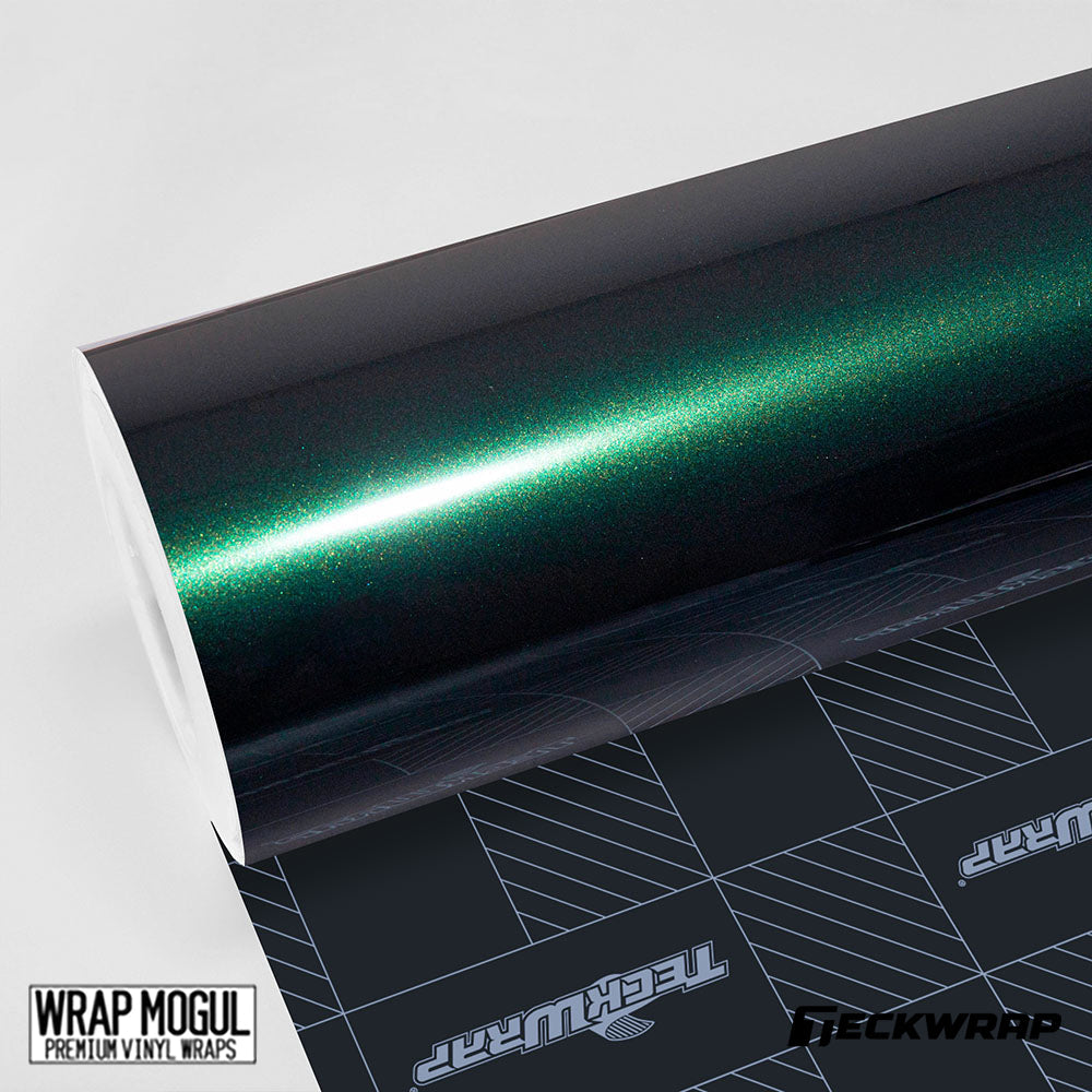 Teckwrap Gloss Metalic Gloss Green Black Vinyl Wrap | HM07
