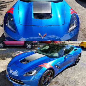 Chevy Corvette fender stripes racing graphics