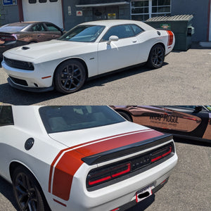 Dodge Challenger tail stripe red vinyl wrap