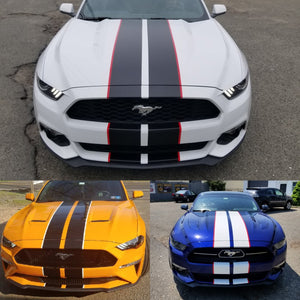 Ford Mustang racing stripes black dual center