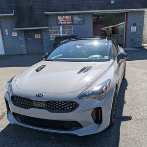 Kia Stinger with full front paint protection film (PPF) and ceramic coating by Wrap Mogul
