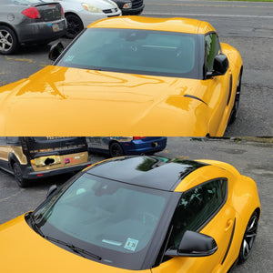 Toyota Supra roof wrap gloss black finish