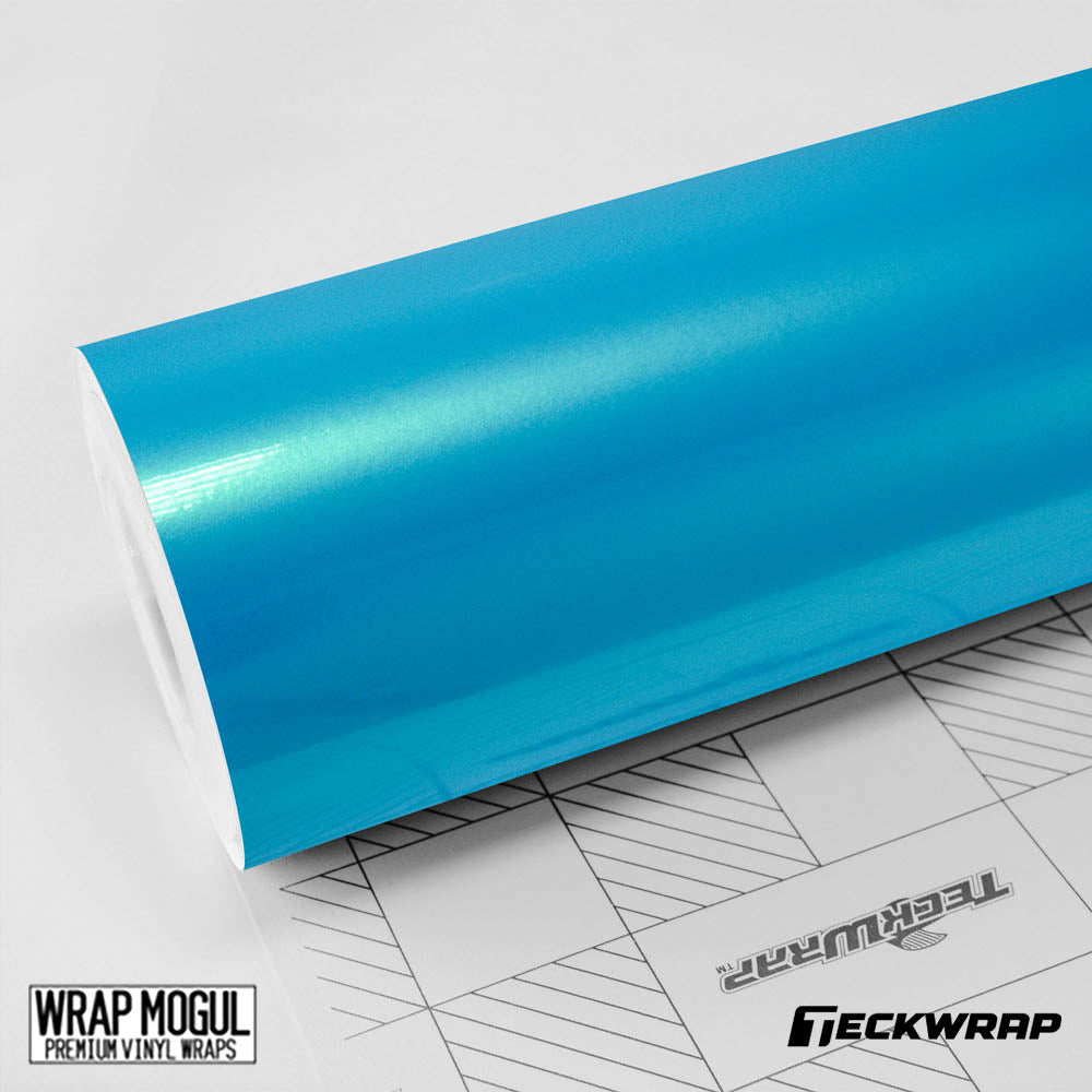 Teckwrap Gloss Metalic Caribbean Blue Vinyl Wrap | RB09