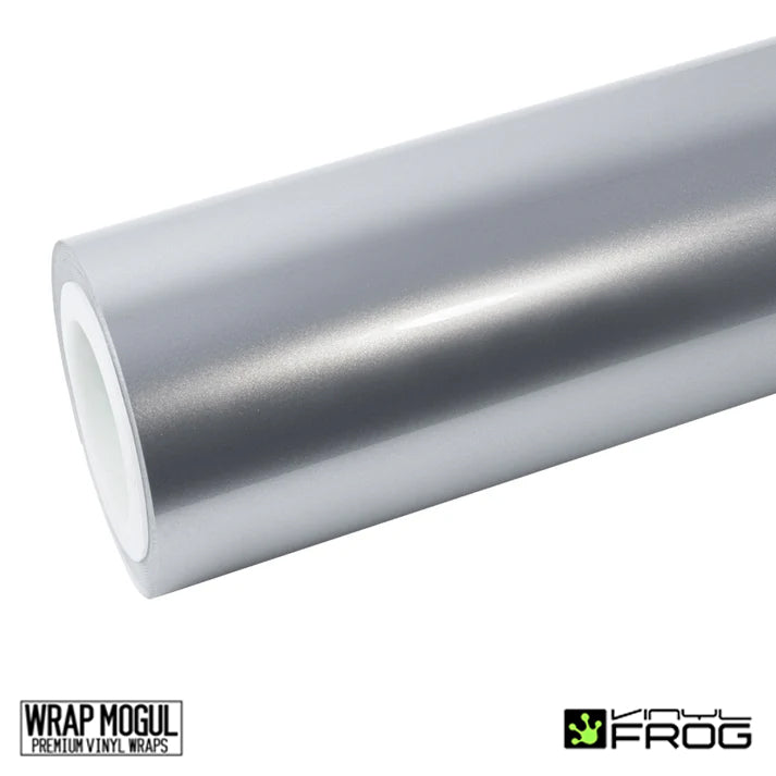 Vinyl Frog Glossy Metallic Florett Silver Vinyl Wrap |  GMP90_PET-1M