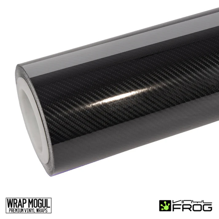 Vinyl Frog Glossy Spiral Black Carbon Fiber Vinyl Wrap | SUP04G_PET