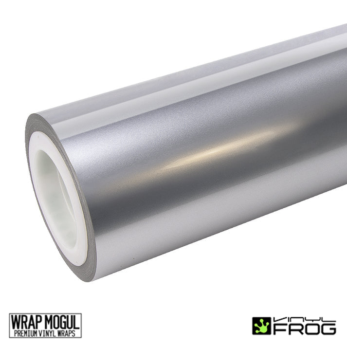 Vinyl Frog Glossy Metallic Metal Silver Vinyl Wrap | GMP16_PET