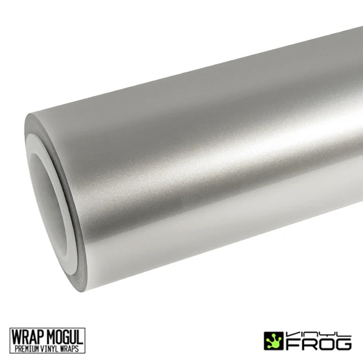 Vinyl Frog Glossy Metallic Champagne Silver Vinyl Wrap | GMP80_PET